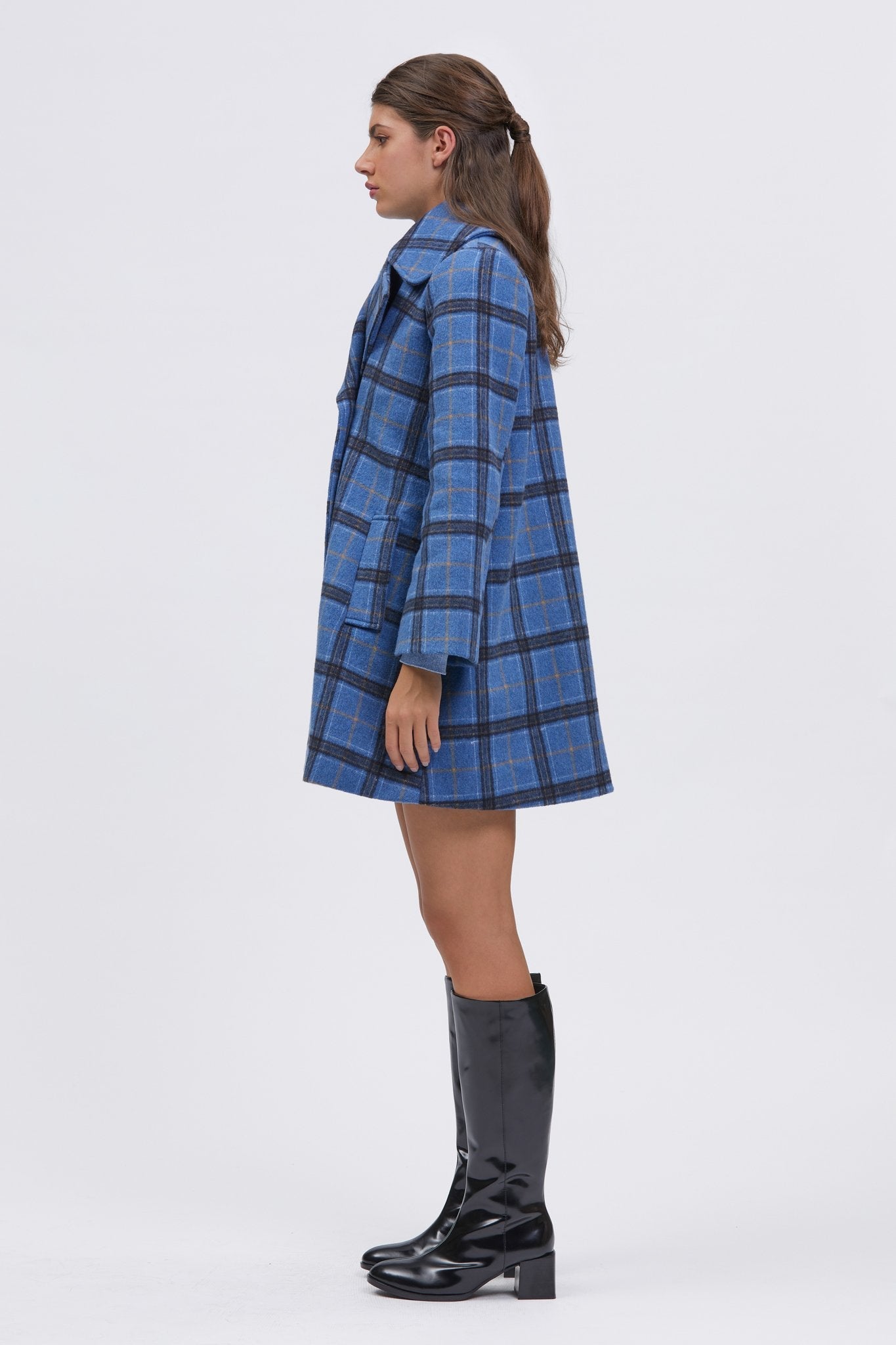 Cantabrian Coat Blue/Orange Check