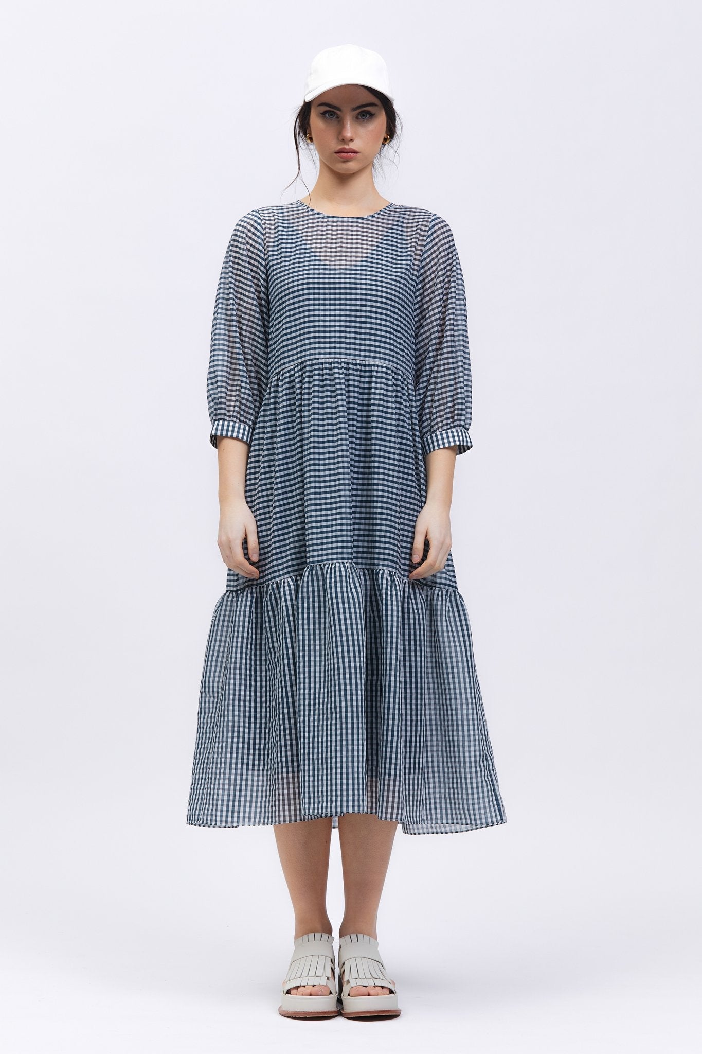 Tacoron Dress Navy/White Check
