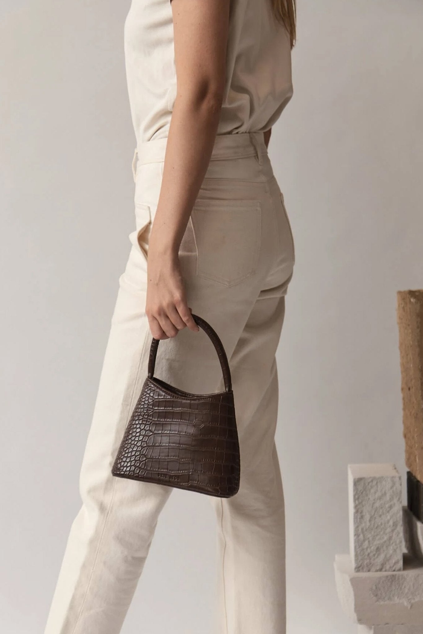 Brie Leon Mini Chloe Bag Chocolate Matte Croc